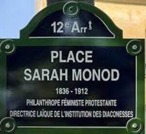 Plaque au nom de Sarah Monod dans le 12 eme